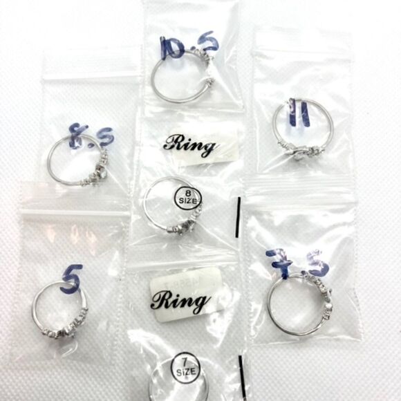 Silver Crescent Moon Crystal Ring - Picture 15 of 16